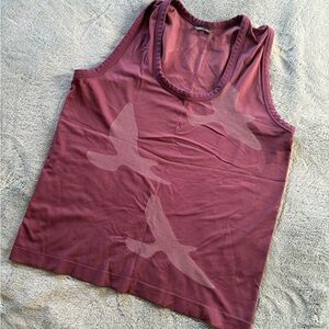 Oiselle Maroon Tank with Bird Design